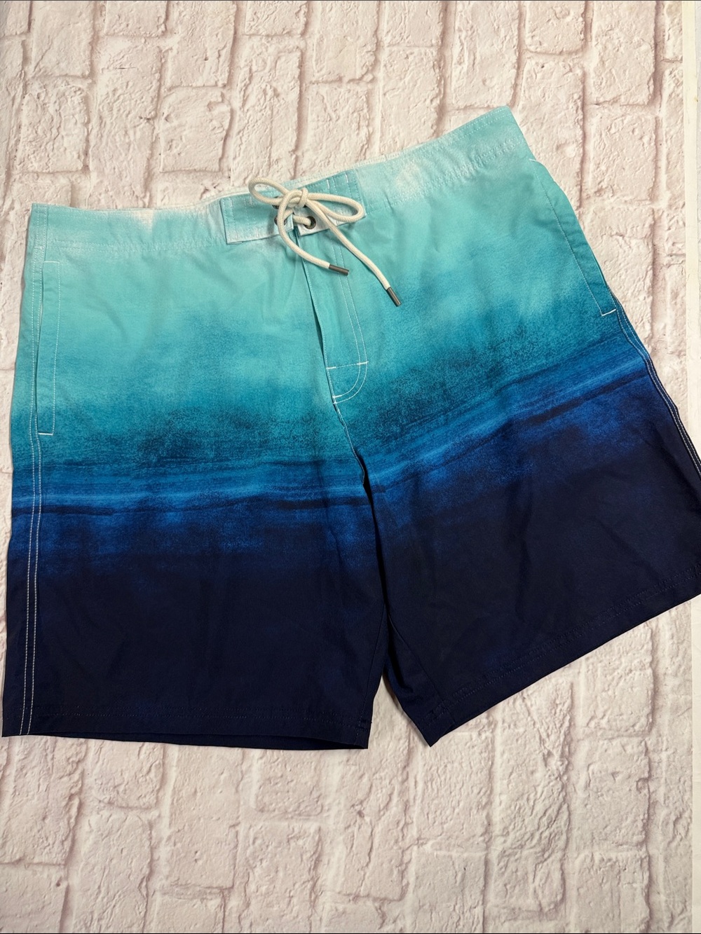 American Eagle Outfitters Aqua to Navy Ombre Swim Shorts
